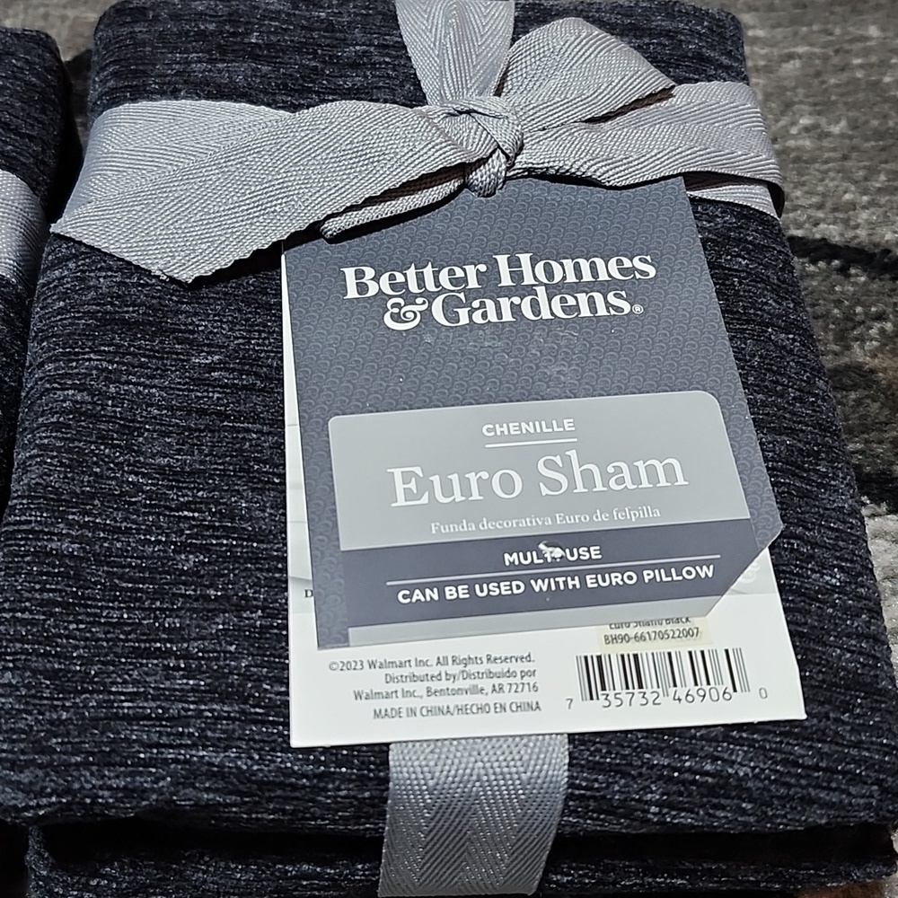 BETTER HOMES & GARDENS CHENILLE EURO SET-OF-2 PILLOW SHAM 26"X26" BUNDLE - Picture 2 of 9